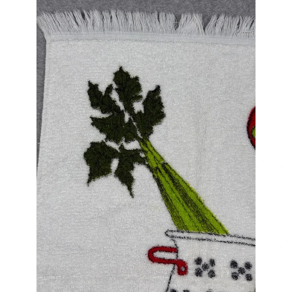 Vintage Ladybug Tomatoes Vegetables Kitchen Towel MCM Retro